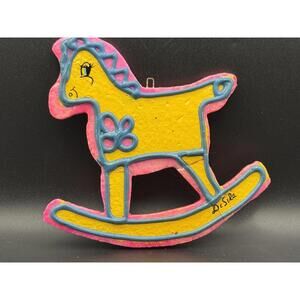 De Sela Paper Mache ornament. Rocking Horse. Vintage. Original